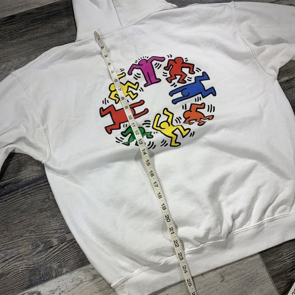Keith Haring Men's Sweatshirt Men In Circle White Size Large Hoodie - Picture 5 of 6